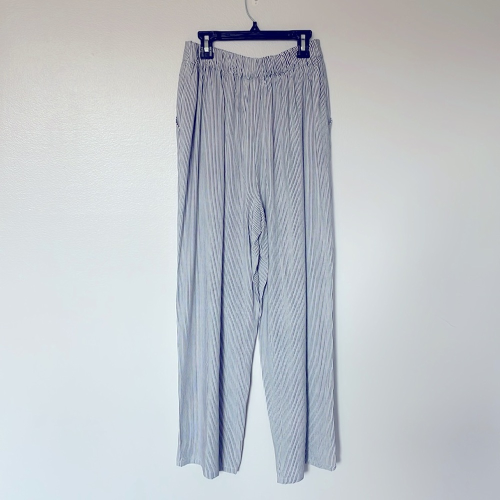 And Now This Pull-on High Rise Straight-Leg Pin-Striped Pants Size S